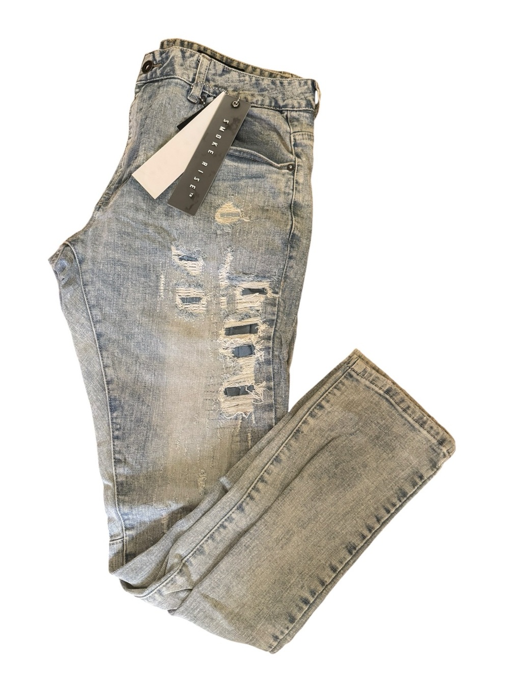 Men's Slim Light Blue Distressed Jeans